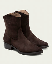 BOTTINES EN CUIR AVEC FERMETURE ÉCLAIR MALENA MOKA