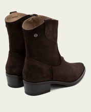 BOTTINES EN CUIR AVEC FERMETURE ÉCLAIR MALENA MOKA