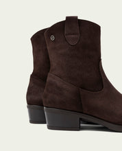 BOTTINES EN CUIR AVEC FERMETURE ÉCLAIR MALENA MOKA