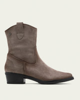 BOTTINES EN CUIR AVEC FERMETURE ÉCLAIR MALENA GRIS
