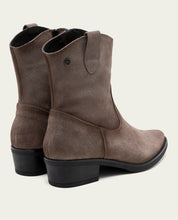 BOTTINES EN CUIR AVEC FERMETURE ÉCLAIR MALENA GRIS