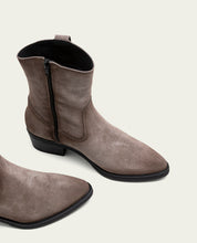 BOTTINES EN CUIR AVEC FERMETURE ÉCLAIR MALENA GRIS