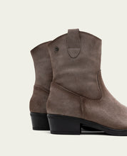 BOTTINES EN CUIR AVEC FERMETURE ÉCLAIR MALENA GRIS
