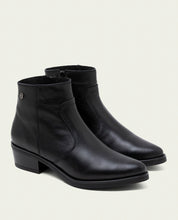 BOTTINES EN CUIR AVEC FERMETURE ÉCLAIR MIREIA NOIR