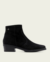 BOTTINES EN CUIR AVEC FERMETURE ÉCLAIR MARINA NOIR