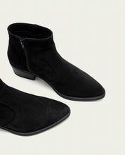 BOTTINES EN CUIR AVEC FERMETURE ÉCLAIR MARINA NOIR