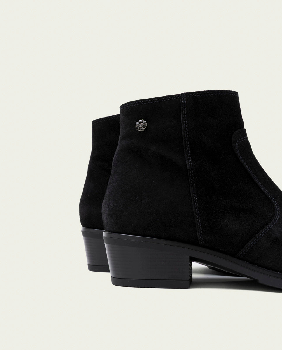BOTTINES EN CUIR AVEC FERMETURE ÉCLAIR MARINA NOIR