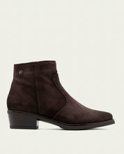 BOTTINES EN CUIR AVEC FERMETURE ÉCLAIR MARINA MOKA