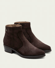 BOTTINES EN CUIR AVEC FERMETURE ÉCLAIR MARINA MOKA