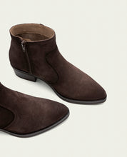 BOTTINES EN CUIR AVEC FERMETURE ÉCLAIR MARINA MOKA