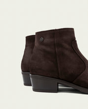 BOTTINES EN CUIR AVEC FERMETURE ÉCLAIR MARINA MOKA