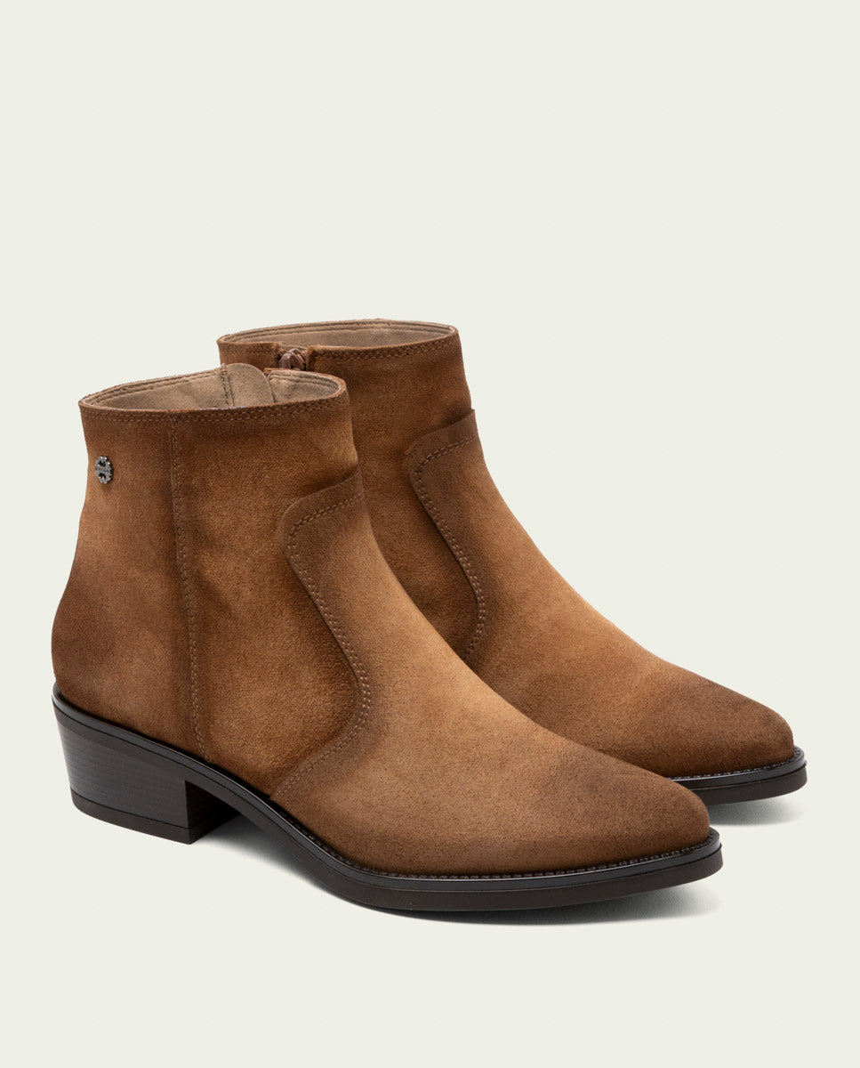 BOTTINES EN CUIR AVEC FERMETURE ÉCLAIR MARINA CUIR