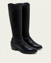 BOTTES EN CUIR AVEC FERMETURE ÉCLAIR MÓNICA NOIR