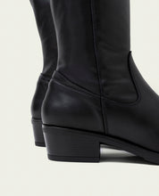 BOTTES EN CUIR AVEC FERMETURE ÉCLAIR MÓNICA NOIR