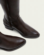 BOTTINES EN CUIR NOIR AVEC FERMETURE MÓNICA MOKA