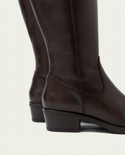 BOTTINES EN CUIR NOIR AVEC FERMETURE MÓNICA MOKA