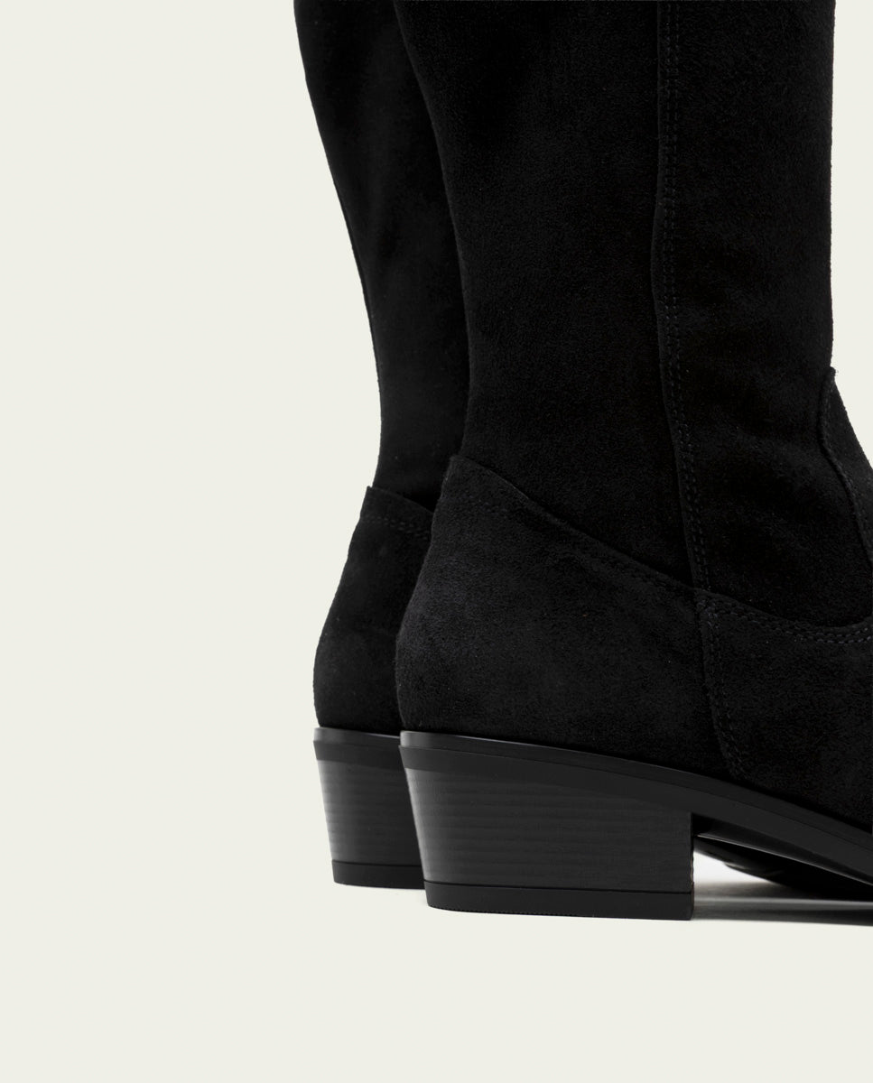 BOTTES EN CUIR AVEC FERMETURE ÉCLAIR MANUELA NOIR