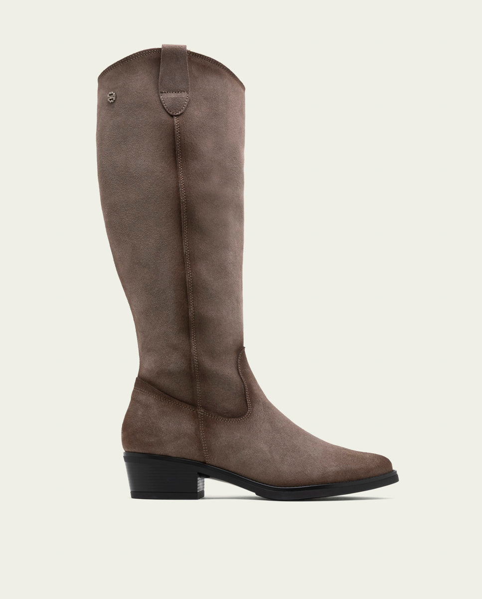 BOTTES EN CUIR AVEC FERMETURE ÉCLAIR MANUELA GRIS