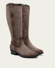 BOTTES EN CUIR AVEC FERMETURE ÉCLAIR MANUELA GRIS