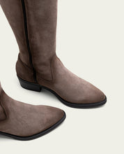 BOTTES EN CUIR AVEC FERMETURE ÉCLAIR MANUELA GRIS