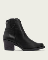 BOTTINES COWBOY EN CUIR AVEC ÉCLAIR NATALIA NOIR