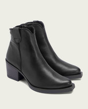 BOTTINES COWBOY EN CUIR AVEC ÉCLAIR NATALIA NOIR