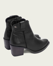 BOTTINES COWBOY EN CUIR AVEC ÉCLAIR NATALIA NOIR