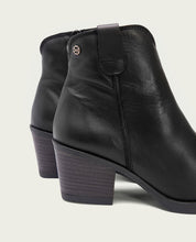 BOTTINES COWBOY EN CUIR AVEC ÉCLAIR NATALIA NOIR