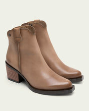 BOTTINES COWBOY CUIR AVEC ÉCLAIR NATALIA TAUPE