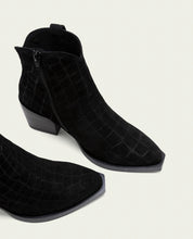 BOTTINES COWBOY EN CUIR AVEC ÉCLAIR NOELIA TAUPE
