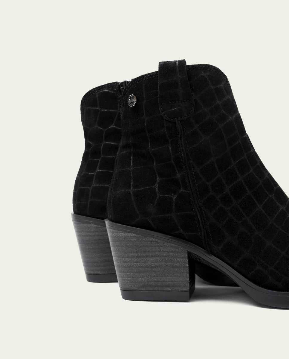 BOTTINES COWBOY EN CUIR AVEC ÉCLAIR NOELIA TAUPE