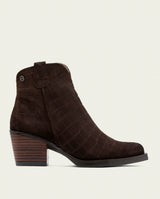 BOTTINES COWBOY EN CUIR AVEC ÉCLAIR NOELIA MOKA