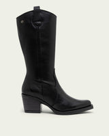 BOTTES COWBOY EN CUIR AVEC ÉCLAIR NEREA NOIR