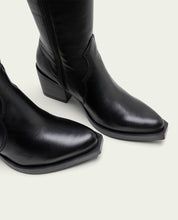 BOTTES COWBOY EN CUIR AVEC ÉCLAIR NEREA NOIR