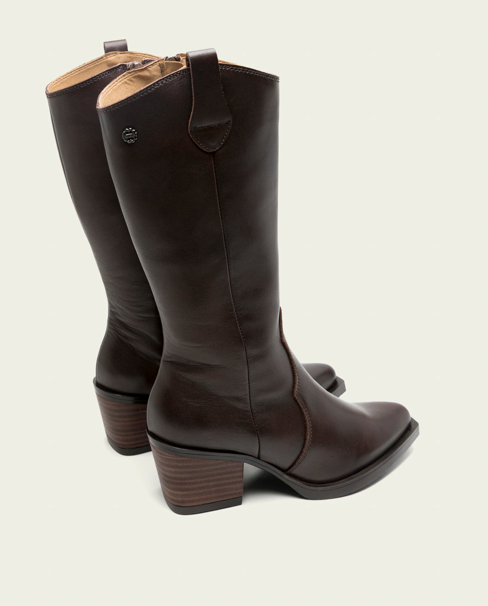 BOTTES COWBOY EN CUIR NEREA MOKA