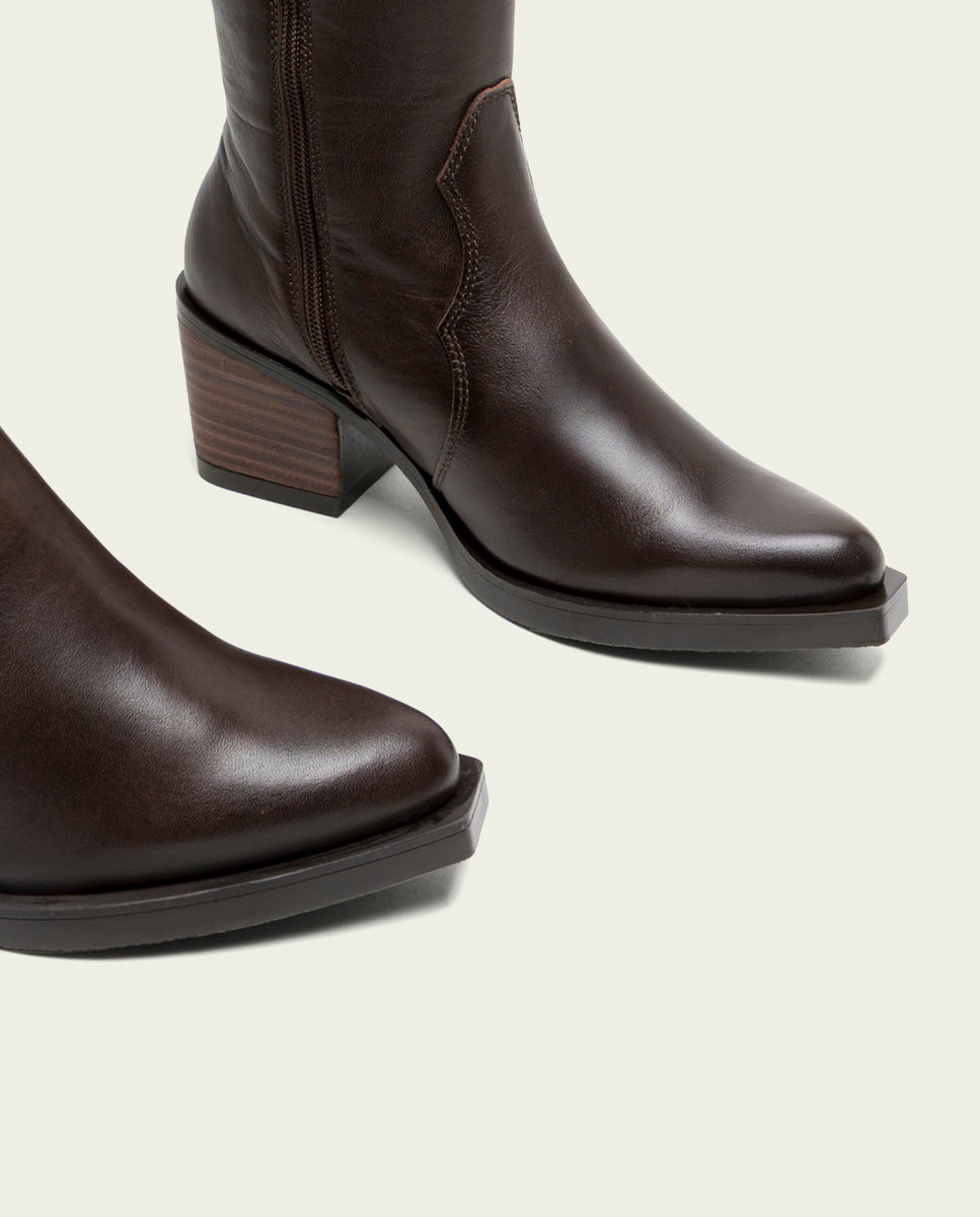BOTTES COWBOY EN CUIR NEREA MOKA