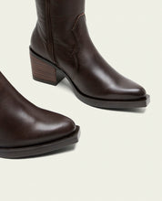 BOTTES COWBOY EN CUIR NEREA MOKA
