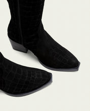 BOTTES DE COW-BOY EN CUIR AVEC ÉCLAIR NURIA NOIR