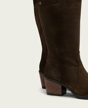 BOTTES COWBOY EN CUIR AVEC ÉCLAIR NORA MOKA