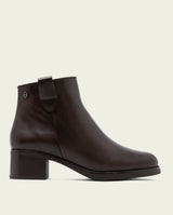 BOTTINES EN CUIR À TALONS MOKA RANIA