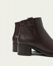 BOTTINES EN CUIR À TALONS MOKA RANIA