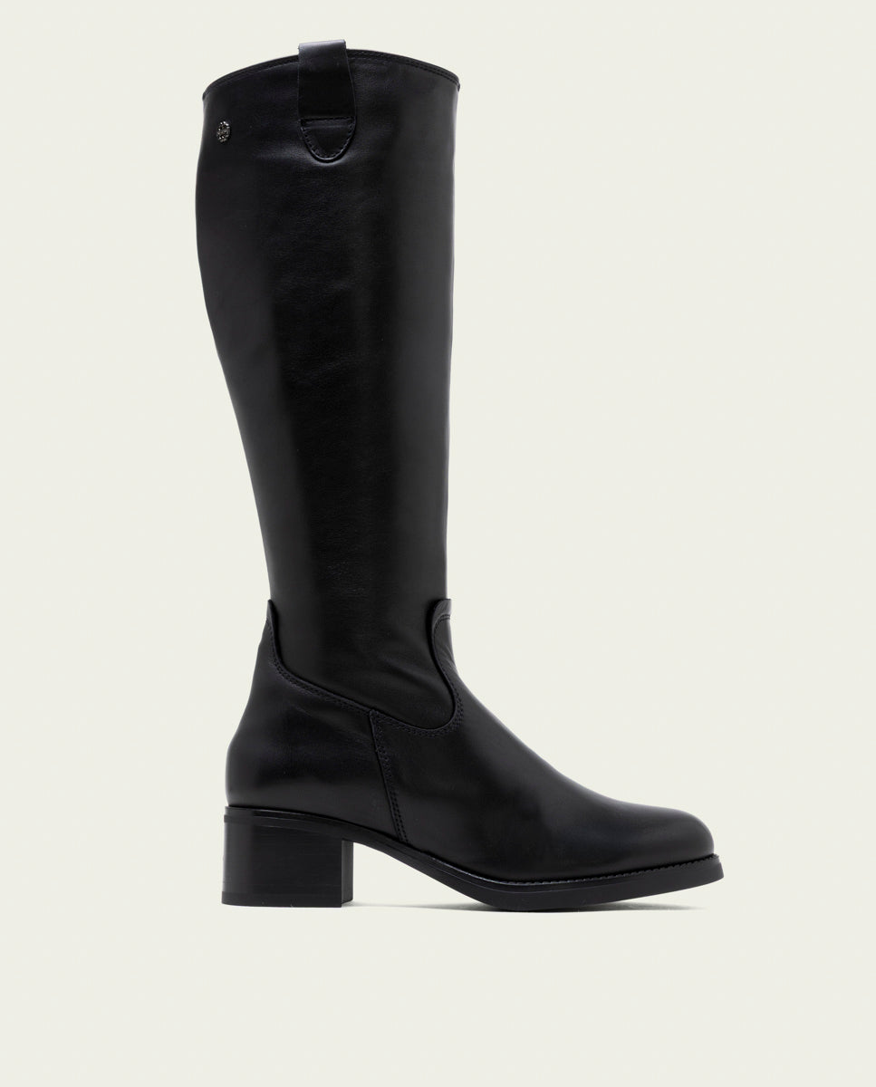 BOTTINES EN CUIR À TALONS OLIVIA MOKA