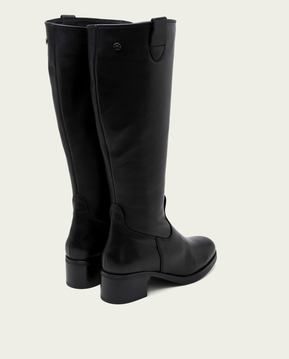 BOTTINES EN CUIR À TALONS OLIVIA MOKA