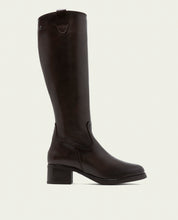 BOTTINES EN CUIR À TALONS OLIVIA MOKA