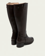 BOTTINES EN CUIR À TALONS OLIVIA MOKA