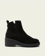 BOTTINES EN CUIR À SEMELLE COMPENSÉE PAULA NOIR