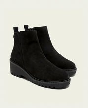BOTTINES EN CUIR À SEMELLE COMPENSÉE PAULA NOIR