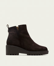 BOTTINES EN CUIR À TALON COMPENSÉ PAULA MOKA