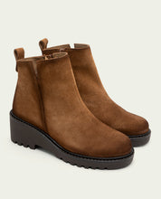 BOTTINES EN CUIR À TALON COMPENSÉ PAULA CUIR