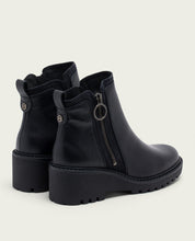 BOTTINES EN CUIR ET FERMETURE ÉCLAIR PAZ NOIR